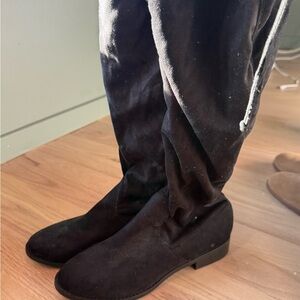 Steve Madden Black Suede Over-the-Knee Boots